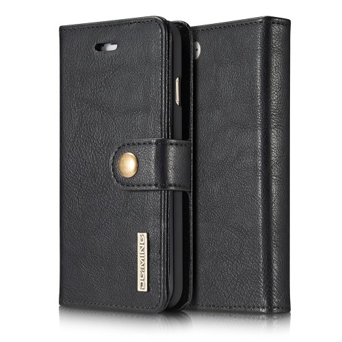 Θήκη iPhone 7 / iPhone 8 / SE (2020) DG.MING Split Leather με αποσπώμενη πλάτη Flip Wallet δερματίνη μαύρο