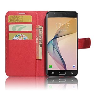Θήκη SAMSUNG Galaxy A5 (2017) OEM Litchi Grain Leather Flip Wallet δερματίνη κόκκινο - Image 5
