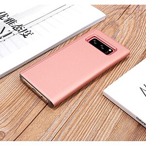 Θήκη SAMSUNG Galaxy Note 8 OEM Mirror Surface View Stand Case Cover Flip Window δερματίνη ροζ - Image 3