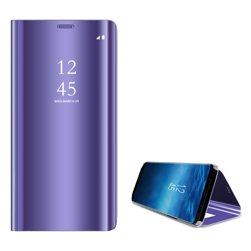 Θήκη SAMSUNG Galaxy S9 OEM Clear View & Mirror Surface με βάση στήριξης Flip Window δερματίνη μωβ