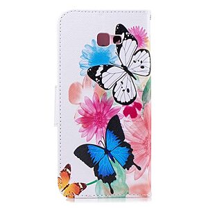 Θήκη Samsung Galaxy J4 Plus OEM Butterflies and Flowers με βάση στήριξης, υποδοχές καρτών και μαγνητικό κούμπωμα Flip Wallet δερματίνη - Image 3