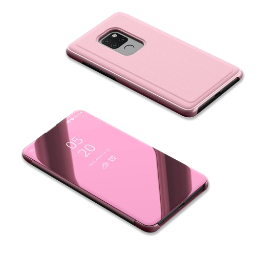 Θήκη Huawei Mate 20 OEM Mirror Surface View Stand Case Cover Flip Window δερματίνη ροζ