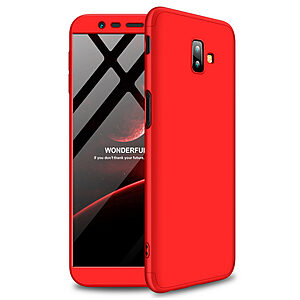 Θήκη Samsung Galaxy J6 Plus GKK Full body Protection 360° από σκληρό πλαστικό κόκκινο