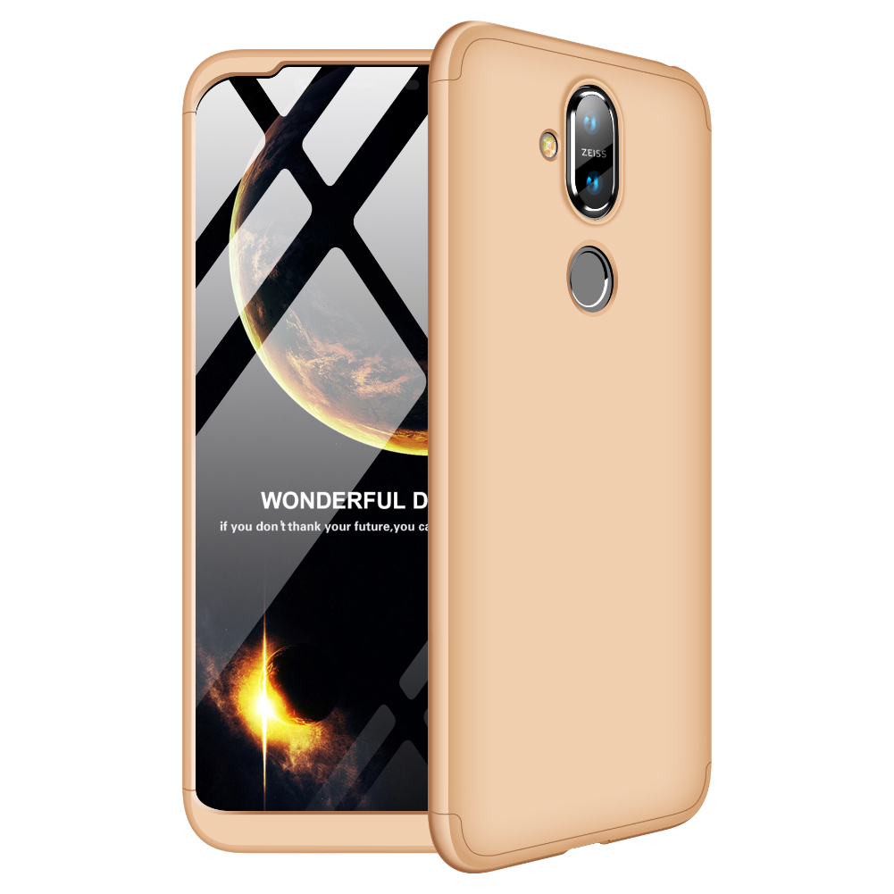 Θήκη Nokia 8.1 GKK Full body Protection 360° από σκληρό πλαστικό χρυσό