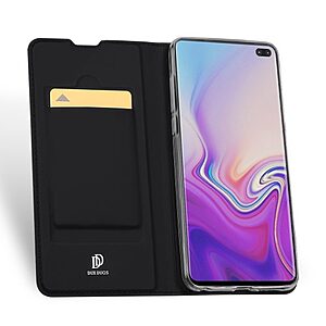 Θήκη Samsung Galaxy S10 Plus DUX DUCIS Skin Pro Series με βάση στήριξης, υποδοχή καρτών και μαγνητικό κούμπωμα Flip Wallet δερματίνη μαύρο - Image 3