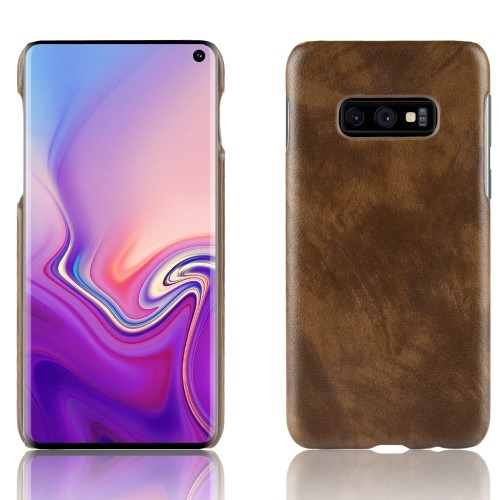 Θήκη Samsung Galaxy S10e OEM Litchi Skin Leather Plastic Series Πλάτη δερματίνη καφέ