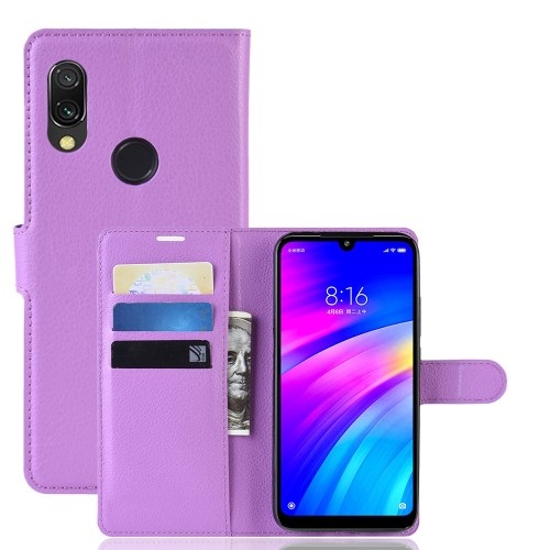 Θήκη Xiaomi Redmi 7 OEM Litchi Texture Leather με βάση στήριξης