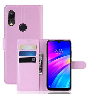 Θήκη Xiaomi Redmi 7 OEM Litchi Texture Leather με βάση στήριξης