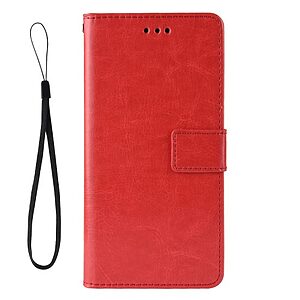 Θήκη Xiaomi Redmi Go OEM Crazy Horse Leather με βάση στήριξης, υποδοχές καρτών και μαγνητικό κούμπωμα Flip Wallet δερματίνη κόκκινο - Image 3