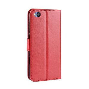 Θήκη Xiaomi Redmi Go OEM Crazy Horse Leather με βάση στήριξης, υποδοχές καρτών και μαγνητικό κούμπωμα Flip Wallet δερματίνη κόκκινο - Image 4