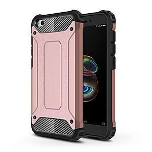 Θήκη Xiaomi Redmi Go OEM Armor Guard Hybrid από σκληρό πλαστικό και TPU Πλάτη ροζ χρυσό