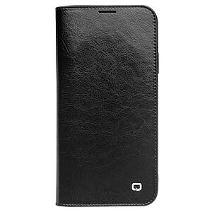 Θήκη iPhone 11 QIALINO Genuine Cowhide Leather Flip Wallet δερμάτινη μαύρο - Image 4