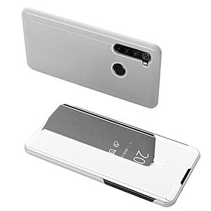 Θήκη Xiaomi Redmi Note 8 OEM Mirror Surface View Stand Case Cover Flip Window δερματίνη ασημί