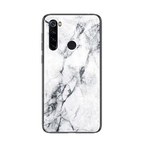 Θήκη Xiaomi Redmi Note 8 OEM σχέδιο Marble Tempered Glass Back Cover TPU λευκό