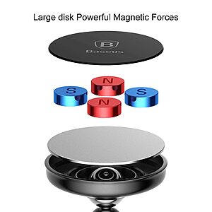 Μαγνητική Βάση στήριξης αυτοκινήτου για ταμπλό Baseus Rotary Magnetic - μάυρη - SUYZD-01 - Image 4
