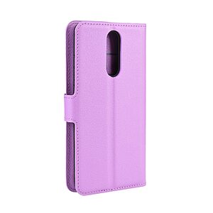 Θήκη Xiaomi Redmi 8 OEM Litchi Texture Leather με βάση στήριξης, υποδοχές καρτών και μαγνητικό κούμπωμα Flip Wallet από συνθετικό δέρμα και TPU μωβ - Image 3