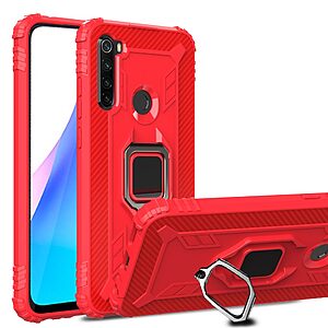 Θήκη Xiaomi Redmi Note 8T OEM Magnetic Ring Kickstand v3 / Μαγνητικό δαχτυλίδι / Βάση στήριξης Πλάτη TPU κόκκινο