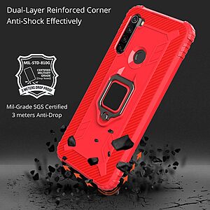 Θήκη Xiaomi Redmi Note 8T OEM Magnetic Ring Kickstand v3 / Μαγνητικό δαχτυλίδι / Βάση στήριξης Πλάτη TPU κόκκινο - Image 3