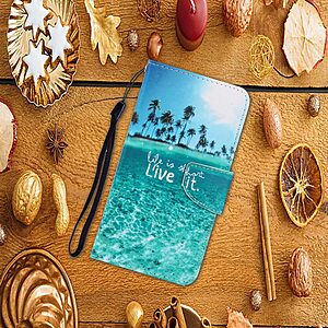 Θήκη Samsung Galaxy A71 OEM Coconut Tree sea με βάση στήριξης, υποδοχές καρτών και μαγνητικό κούμπωμα Flip Wallet δερματίνη - Image 5