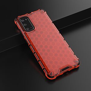 Θήκη Samsung Galaxy S20 OEM Honeycomb Series Πλάτη Hybrid Shock-Proof από ενισχυμένο πλαστικό και TPU κόκκινο - Image 4