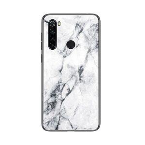 Θήκη Xiaomi Redmi Note 8T OEM σχέδιο Marble με Πλάτη Tempered Glass TPU λευκό
