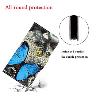 Θήκη Xiaomi Redmi Note 9s / Note 9 Pro / Note 9 Pro Max OEM Big Blue Butterfly με βάση στήριξης, υποδοχές καρτών και μαγνητικό κούμπωμα Flip Wallet δερματίνη - Image 4