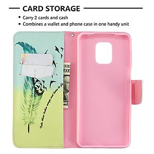 Θήκη Xiaomi Redmi Note 9s / Note 9 Pro / Note 9 Pro Max OEM Feather & Birds με βάση στήριξης, υποδοχές καρτών και μαγνητικό κούμπωμα Flip Wallet από συνθετικό δέρμα και TPU - Image 3