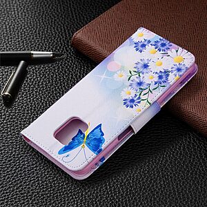 Θήκη Xiaomi Redmi Note 9s / Note 9 Pro / Note 9 Pro Max OEM Blue Butterfly & Flowers με βάση στήριξης, υποδοχές καρτών και μαγνητικό κούμπωμα Flip Wallet από συνθετικό δέρμα και TPU - Image 5