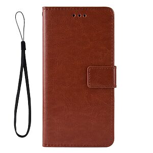 Θήκη Xiaomi Redmi Note 9s / Note 9 Pro / Note 9 Pro Max OEM Crazy Horse Leather με βάση στήριξης, υποδοχές καρτών και μαγνητικό κούμπωμα Flip Wallet δερματίνη καφέ - Image 3