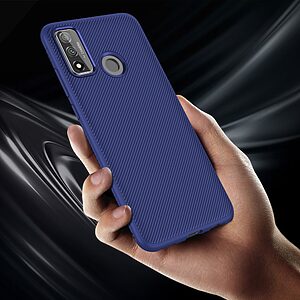 Θήκη Huawei P Smart (2020) LENUO Twill Texture Carbon Πλάτη TPU μπλε - Image 4