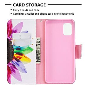 Θήκη Samsung Galaxy A31 OEM Colorful Petals με βάση στήριξης, υποδοχές καρτών και μαγνητικό κούμπωμα Flip Wallet από συνθετικό δέρμα και TPU - Image 3
