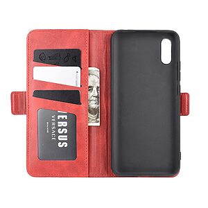 Θήκη Xiaomi Redmi 9A / 9AT Mad Mask Leather Wallet Case V2 με βάση στήριξης, υποδοχές καρτών και μαγνητικό κούμπωμα Flip Wallet από συνθετικό δέρμα κόκκινο - Image 4