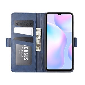 Θήκη Xiaomi Redmi 9A / 9AT Mad Mask Leather Wallet Case V2 με βάση στήριξης, υποδοχές καρτών και μαγνητικό κούμπωμα Flip Wallet από συνθετικό δέρμα μπλε - Image 5