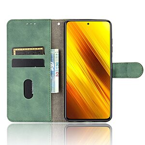 Θήκη Xiaomi Poco X3 NFC / X3 Pro OEM Skin Touch Series με βάση στήριξης, υποδοχές καρτών και μαγνητικό κούμπωμα Flip Wallet από συνθετικό δέρμα και TPU πράσινο - Image 4