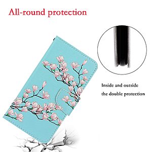 Θήκη Xiaomi Redmi 9C OEM Flowering branches με βάση στήριξης, υποδοχές καρτών και μαγνητικό κούμπωμα Flip Wallet δερματίνη - Image 4