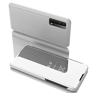 Θήκη Huawei P Smart (2021) OEM Mirror Surface Series Flip Window δερματίνη χρυσό ασημί