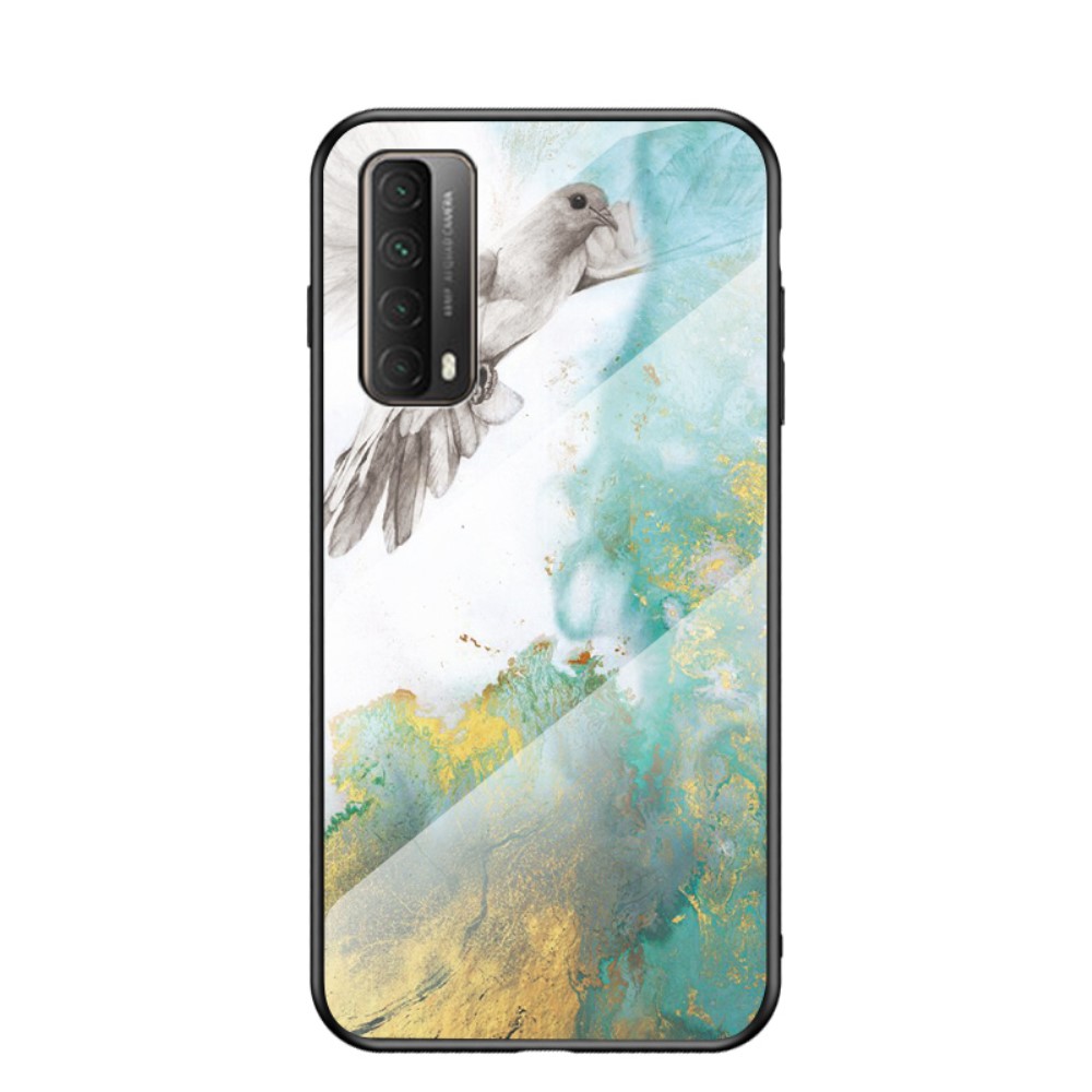 Θήκη Huawei P Smart (2021) OEM σχέδιο Marble με Πλάτη Tempered Glass TPU flying pegion