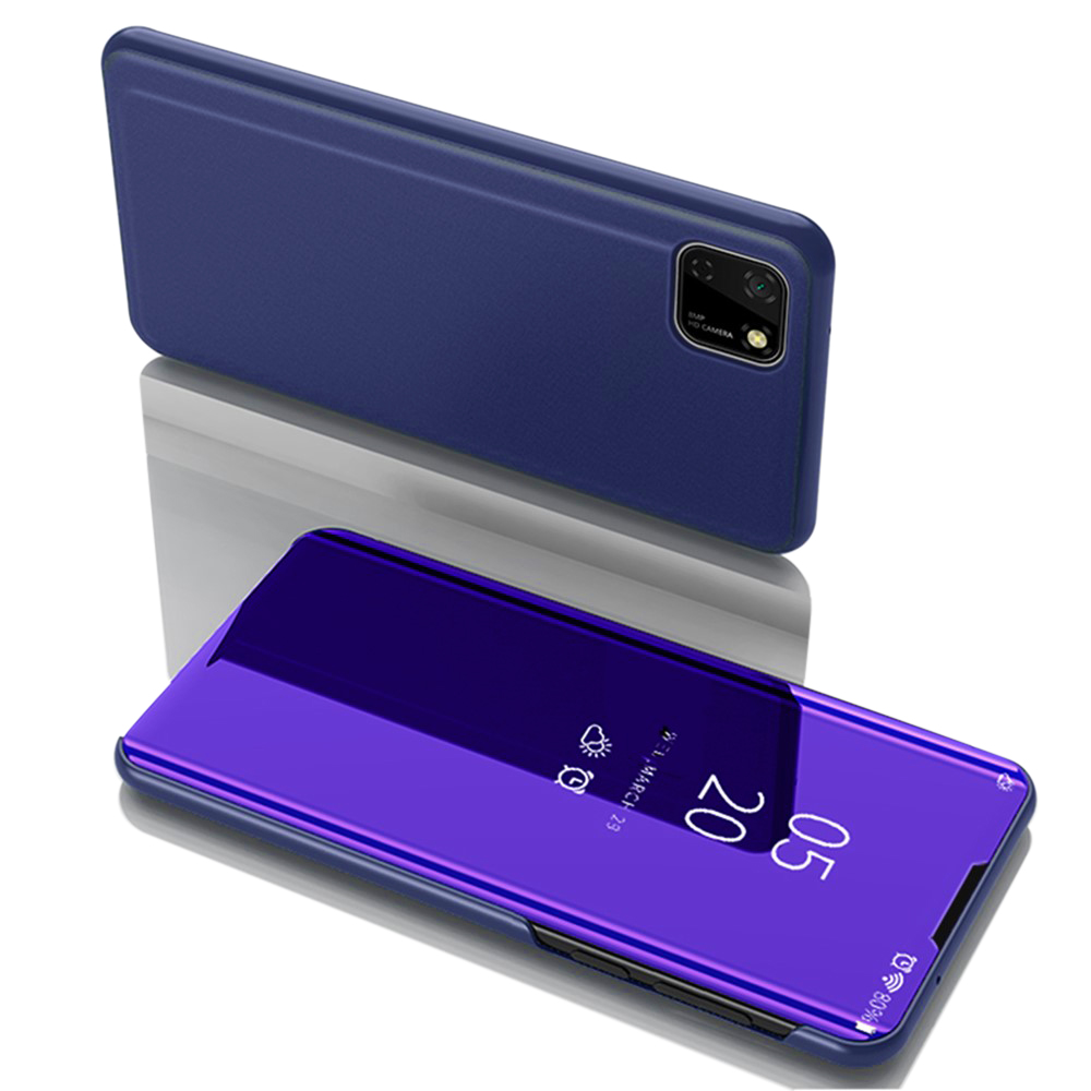 Θήκη Huawei Y5p OEM Mirror Surface Series Flip Window δερματίνη χρυσό μπλε