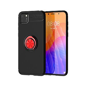 Θήκη Huawei Y5p OEM Magnetic Ring Kickstand / Μαγνητικό δαχτυλίδι / Βάση στήριξης TPU μαύρο / κόκκινο