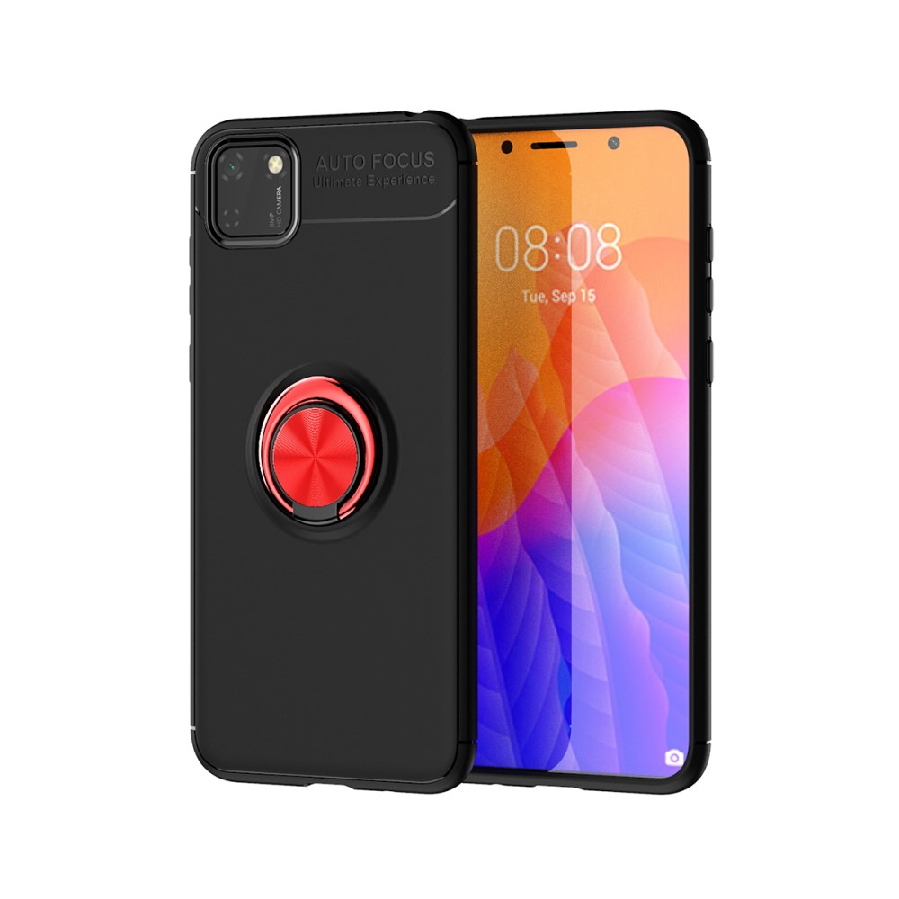 Θήκη Huawei Y5p OEM Magnetic Ring Kickstand / Μαγνητικό δαχτυλίδι / Βάση στήριξης TPU μαύρο / κόκκινο