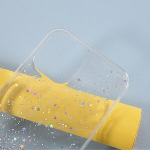 Θήκη iPhone 12 Pro Max OEM πλάτη Epoxy με διακριτικό γκλίτερ και αντικραδασμικό TPU λευκό - Image 3