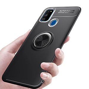 Θήκη Samsung Galaxy M21 OEM Magnetic Ring Kickstand / Μαγνητικό δαχτυλίδι / Βάση στήριξης TPU μαύρο - Image 5