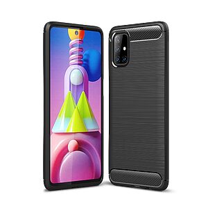Θήκη Samsung Galaxy M51 OEM Brushed TPU Carbon Πλάτη μαύρο