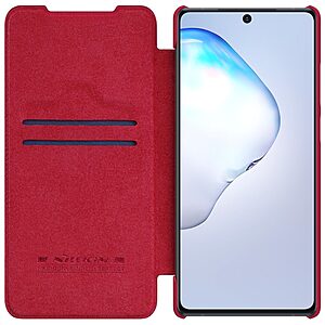 Θήκη Samsung Galaxy Note 20 NiLLkin Qin Series με υποδοχή για κάρτες Flip Wallet από σκληρό πλαστικό και συνθετικό δέρμα κόκκινο - Image 4