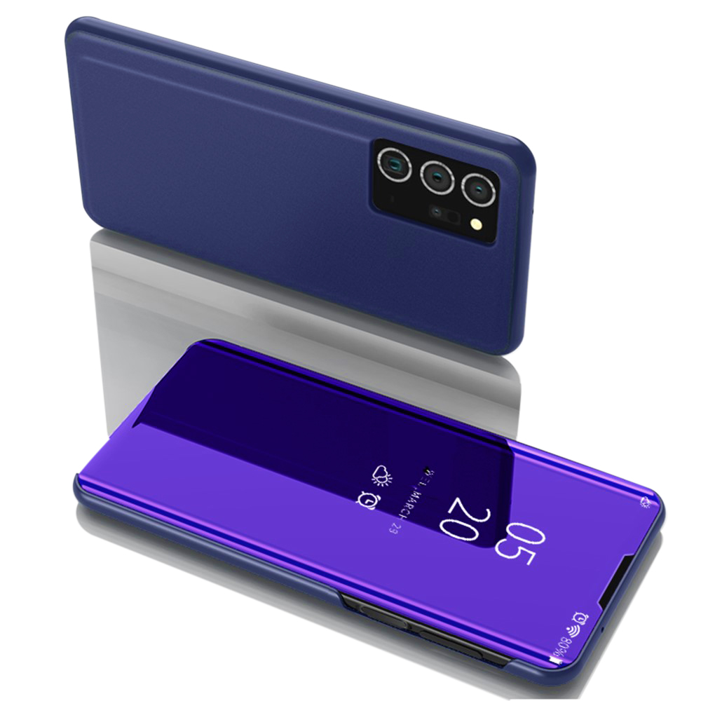 Θήκη Samsung Galaxy Note 20 OEM Mirror Surface Series Flip Window δερματίνη χρυσό μπλε