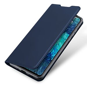 υποδοχή καρτών και μαγνητικό κούμπωμα Flip Wallet από συνθετικό δέρμα και TPU μπλε