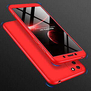Θήκη GKK Full body Protection 360° από σκληρό πλαστικό για Huawei Y5p κόκκινο - Image 4