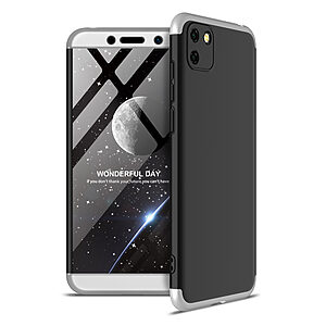 Θήκη GKK Full body Protection 360° από σκληρό πλαστικό για Huawei Y5p μαύρο / ασημί