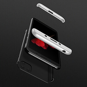 Θήκη GKK Full body Protection 360° από σκληρό πλαστικό για Huawei Y5p μαύρο / ασημί - Image 3