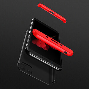 Θήκη GKK Full body Protection 360° από σκληρό πλαστικό για Huawei Y5p μαύρο / κόκκινο - Image 3